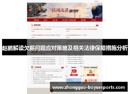 赵鹏解读欠薪问题应对策略及相关法律保障措施分析 赵鹏解读欠薪问题应对策略及相关法律保障措施分析